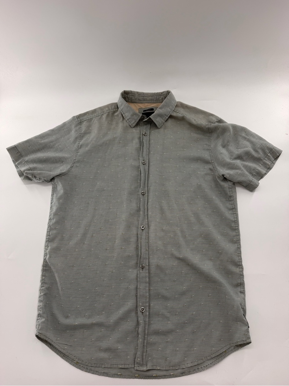 Prana Men’s Slim Fit Pikeville Button Down Shirt Blue Striped XL Short Sleeve